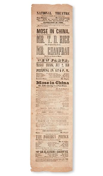 (MUSIC--THEATRE.) STOWE, HARRIET BEECHER. Mose in China, or Life Among the Foo Foos.